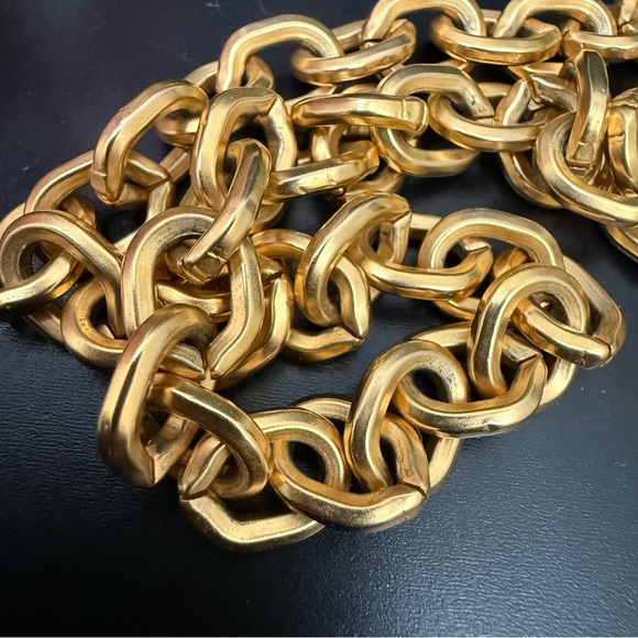 Vintage KARL LAGERFELD Gold-tone Chunky Chain Toggle Necklace 36” Long 144g. - Picture 11 of 15